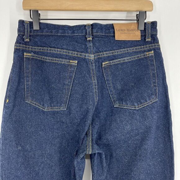 Ralph Lauren Jeans Co Jeans Size 8 Womens Dark Indigo Wash Straight Chore VTG - Picture 8 of 9